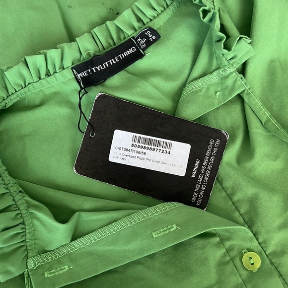 PLT - Oversized Poplin Frill Collar Shirt Dress - Size 6 - Picture 11 of 11